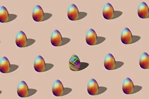 Colourful Easter Eggs Prints: Luxury Easter egg pattern made