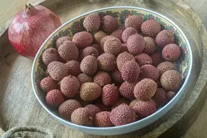 Wooden Plank Cuisine Prints: Lychees