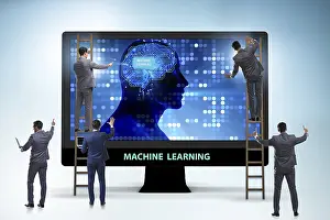 Machine Learning Concept Prints: Machine learning concept as modern technology
