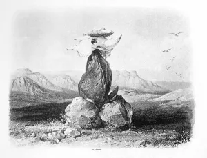 Native American Symbols Prints: Magic pile erected by the Assiniboin Indians