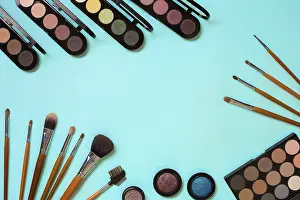 Glamour Beauty Products Prints: Make up essentials. Set of professional make up brushes