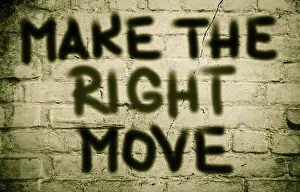Motivational Image Prints: Make The Right Move Concept
