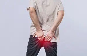 Diarrhea Problem Prints: Man with diarrhea problem, man with digestive problem touching his buttock