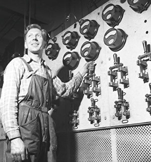 Early Industrial Control Room Print, Sweden 1943
