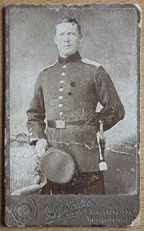 Man in uniform print, carte de visite format