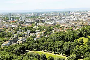 Deserted Cityscape Europe Prints: Mannheim from above