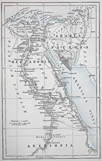 Ancient Egypt Map Prints: Map of Ancient Egypt and Petraea