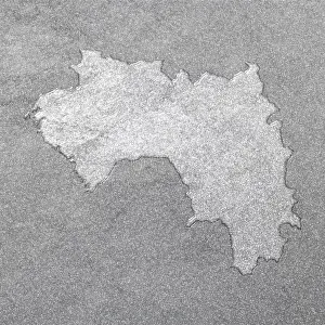 Prints of Map of Guinea, silver background, map background Guinea Prints: Map of Guinea, Silver Background Print