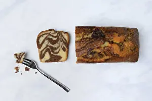 Marble Cake Prints: Marble cake with fork