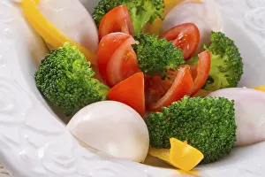 Marbled Eggs Prints: Marbled eggs with vegetables