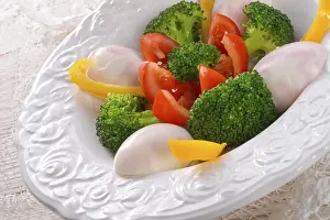 Marbled Eggs Prints: Marbled eggs with vegetables