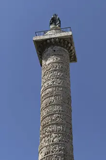 Central Italy Heritage Site Prints: Marcus Aurelius Column in Piazza Colonna