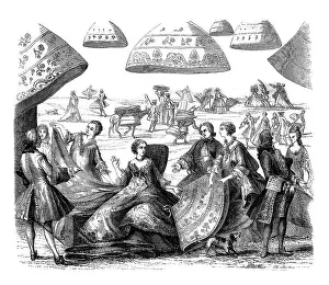 Deserted Old Illustration Prints: Margot distributing its baskets