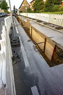 Construction Site Equipment Prints: Materials for a road construction site