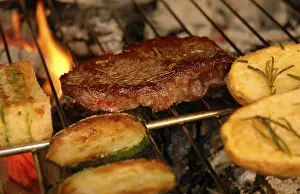 Healthy Grocery Options Prints: Meat on the grill