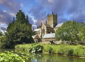 Prints of Medieval Wells Cathedral, Wells, Somerset, England Well Prints: Medieval Wells Cathedral Print, Somerset, England