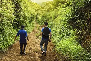 Young Adults In Nature Prints: Two men on a path through the countryside