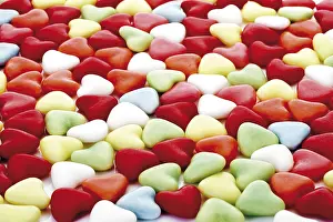 Easter Food Photography Prints: Meringue heart-shaped easter eggs, full frame