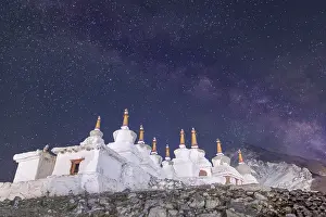 Traditional Indian Architecture Prints: Under a mesmerizing starry sky in Diskit
