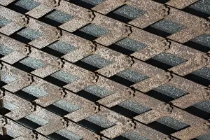 Deserted Industrial Landscape Prints: Metal surface as a background texture pattern