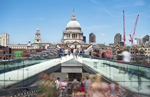 St Paul's Cathedral Architecture Prints: Millenium Bridge and St Paul's Cathedral