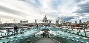 London Bridge Architecture Prints: Millenium Bridge and St. Paul's Cathedral