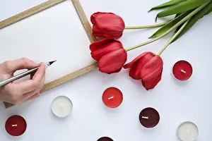 Valentine's Day Greeting Card Prints: Mock up with empty space for text