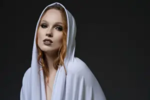 Self Confident Model Pose Prints: The model showcases a striking expression