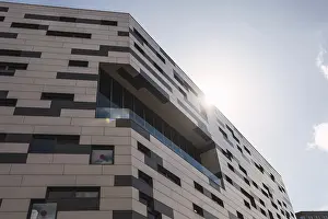 Geometric Patterns Prints: A modern building with geometric patterns