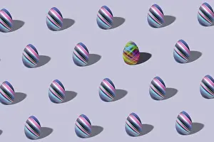 Colorful Easter Eggs Prints: Modern Colorful Easter egg pattern made