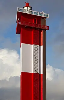 Uninhabited Coastal Region Image Prints: Modern lighthouse in the sky