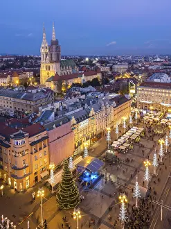 Empty Urban Environment Photos Prints: Modern zagreb by night