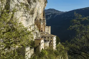 Veneto Abbey Prints: Monastery on a slope in a gorge