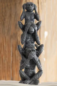 Central European Sculptures Prints: The three monkeys, say nothing