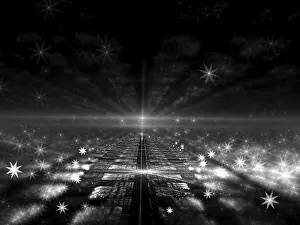 Fractal Art Design Prints: Monochrome blurred background - abstract computer-generated image