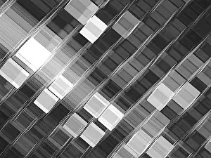 Digital Abstract Illustration Prints: Monochrome Technology Print - Abstract Fractal Art