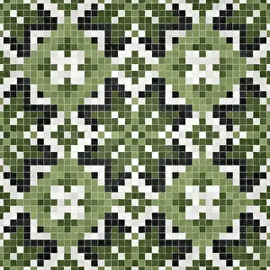 Abstract Mosaic Pattern Prints: Mosaic tiles background, seamless vector pattern
