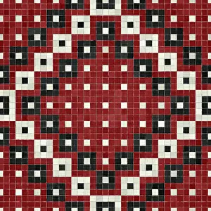 Marble Floor Pattern Prints: Mosaic tiles background, seamless vector pattern