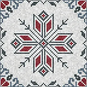 Marble Floor Pattern Prints: Mosaic tiles background, seamless vector pattern
