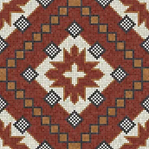 Baroque Art Style Prints: Mosaic tiles background, seamless vector pattern