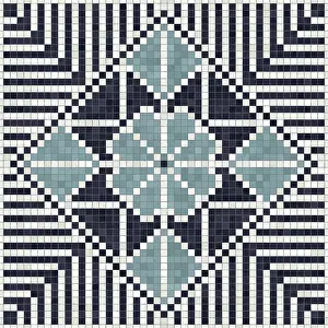 Modern Architectural Style Prints: Mosaic tiles background, seamless vector pattern