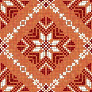 Ceramic Tile Design Prints: Mosaic tiles background, seamless vector pattern