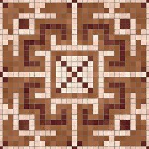 Baroque Art Style Prints: Mosaic tiles background, seamless vector pattern