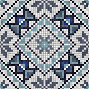 Marble Floor Pattern Prints: Mosaic tiles background, seamless vector pattern
