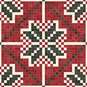 Modern Architectural Style Prints: Mosaic tiles background, seamless vector pattern