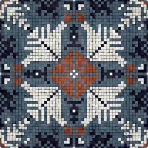 Marble Floor Pattern Prints: Mosaic tiles background, seamless vector pattern