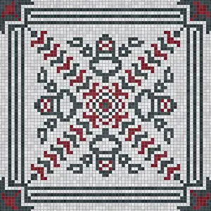 Baroque Art Style Prints: Mosaic tiles background, seamless vector pattern
