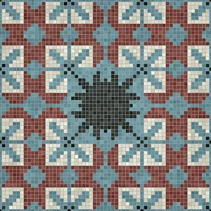 Modern Architecture Illustration Prints: Mosaic tiles background, seamless vector pattern