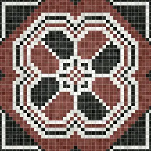 Baroque Art Style Prints: Mosaic tiles background, seamless vector pattern