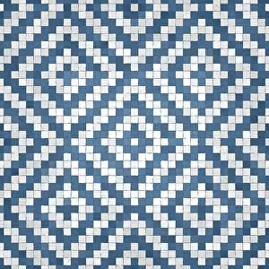 Baroque Art Style Prints: Mosaic tiles background, seamless vector pattern